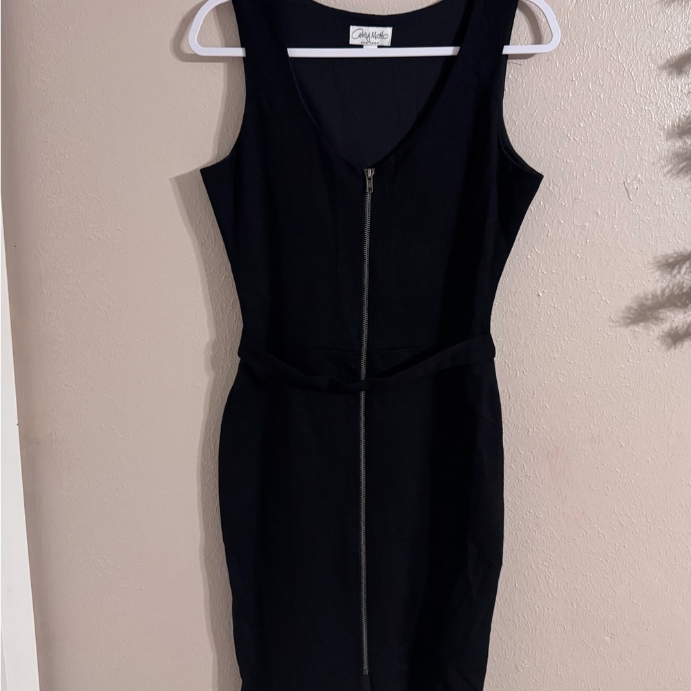 Chic Black Zip-Front Mini Dress